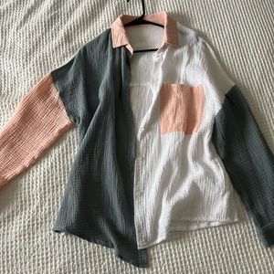 Color Block Linen Shirt